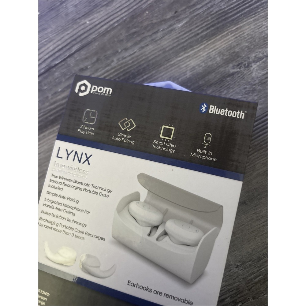 Bluetooth Pom Lynx True Wireless Premium Earphones Brand New 12 Hours Playtime